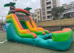  Anti UV Outdoor Adults Commercial Vinyl inflatable water slide rental backyard Tropical inflatable water slide Manufactures