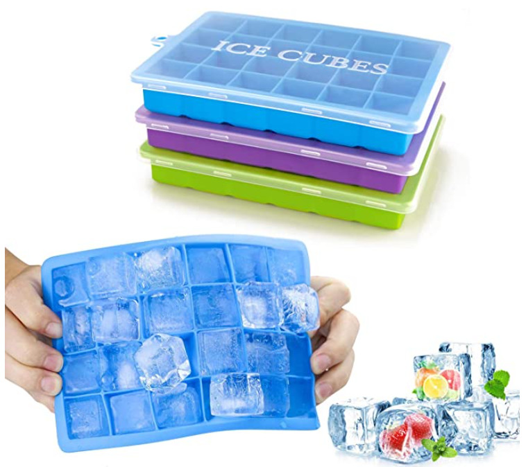 China Non Toxic Food Grade Silicone Ice Tray Smooth Dishwasher Safe Lids Not on sale