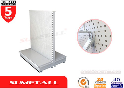 China Supermarket Gondola Shelving With Perforated Panel , Retail Shop Display Stands on sale