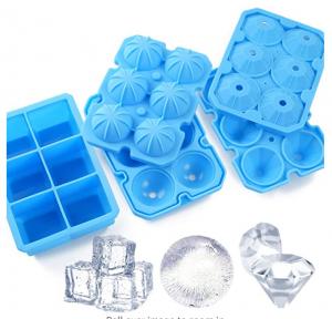 China Foldable Silicone Ice Ball Mold Reusable Sphere Ice Cube Trays on sale