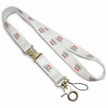  2cm Lanyard with Printed Ribbon and Lobster Claw Hook to Secure Important Items, Made of Polyester Manufactures