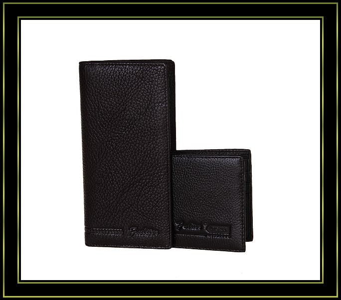 China Brand B303 cow mens genuine leather long wallets casaul first layer black card purses good on sale