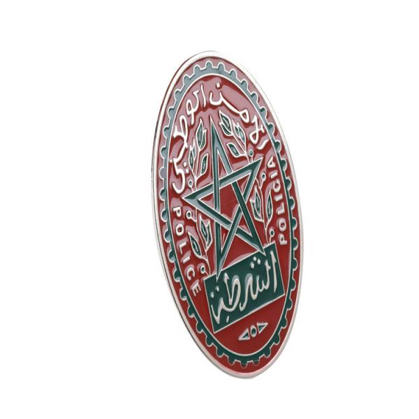 Quality Personalized Sheriff Detective Police Metal Badge Chinese Logo Pentagram Lapel Pin for sale