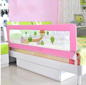 Pink Portable Bed Rails For Babies , Foldable Kids Bed Rail
