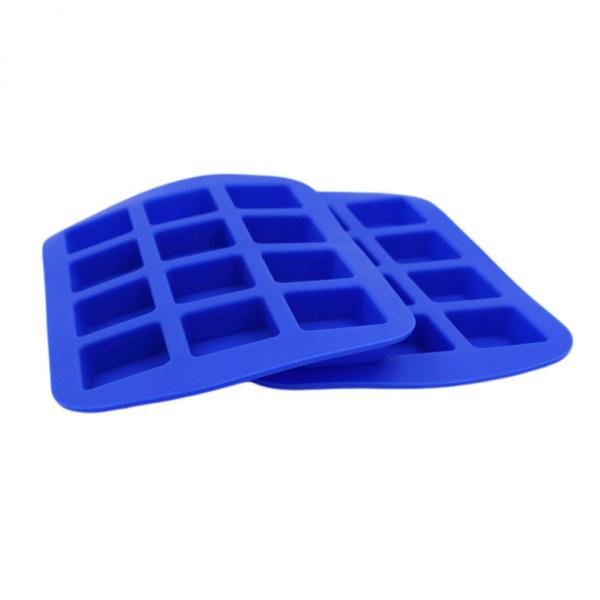 Quality Durable Blue Flexible Ice Cube Trays , Tasteless Personalized Silicone Ice Cube Mold for sale