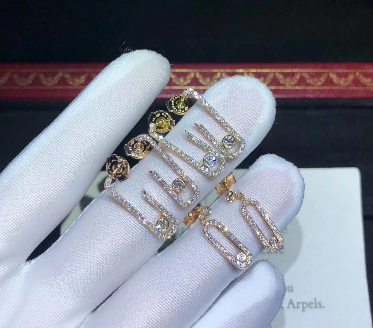  custom real 18k gold Messika Fine Jewelry Brand Wedding Bands Diamond Studded Earrings Manufactures