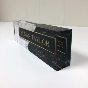  Black Desk Laser Cut Acrylic Name Plate For Company Display Manufactures