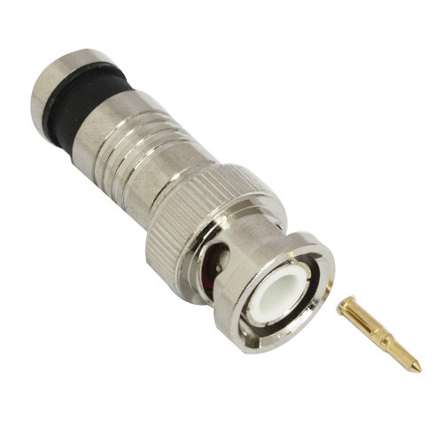 China RG59 Compression BNC Male CCTV Coaxial Connector Zinc Alloy with a Copper Pin on sale