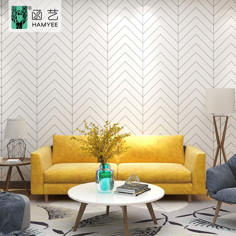China Geometric Design PVC Waterproof Wallpaper 3d Moisture Resistance For Living Room on sale