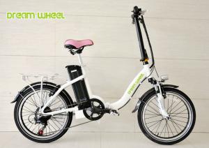 China 25km/h Electric Folding Bike 20 Inch Wheels , Ladies Fold Up Electric Bike With Shimano Derailleur on sale