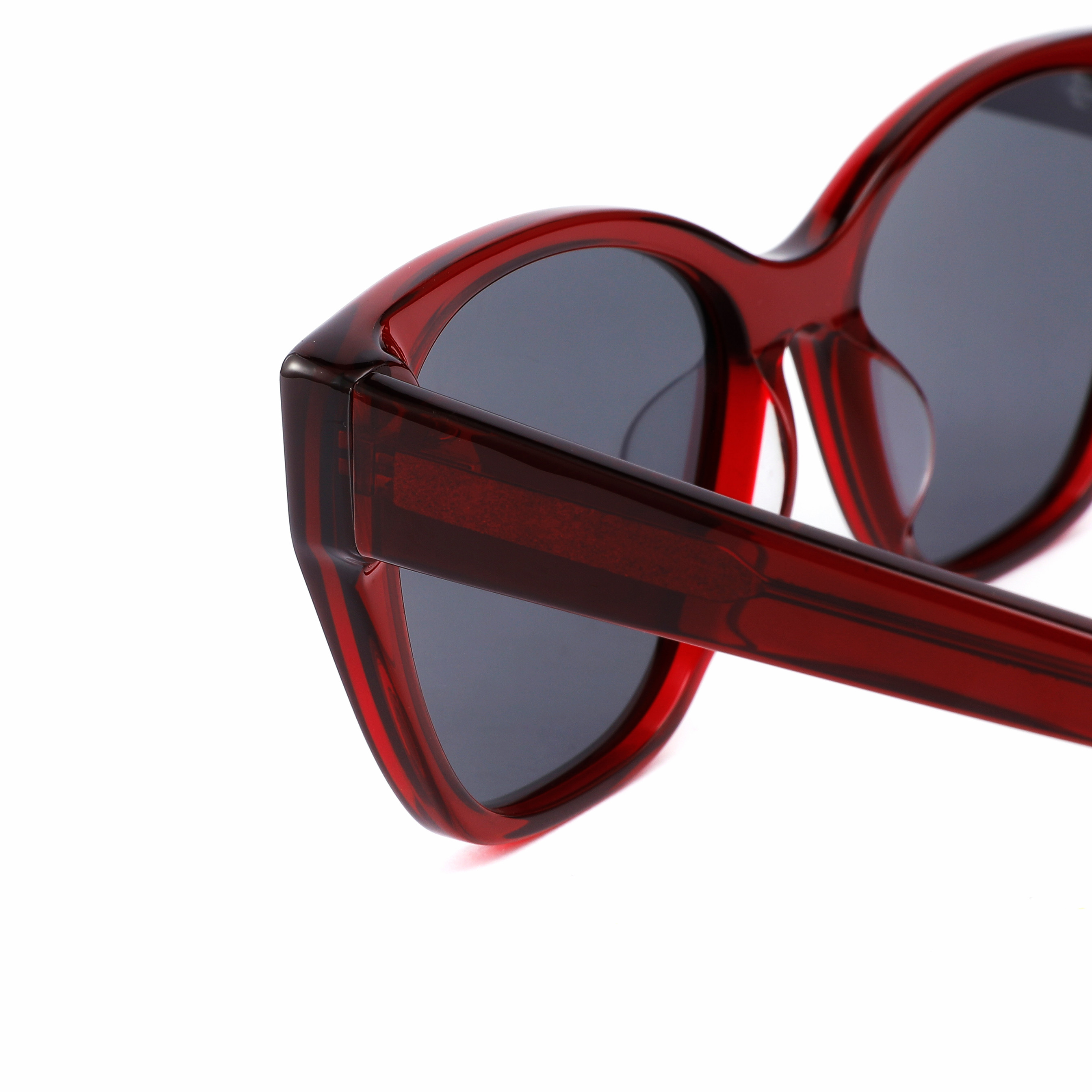  Red Color Transparent Cat Eye Acetate Frame Sunglasses For Women Uv400 Protection Manufactures