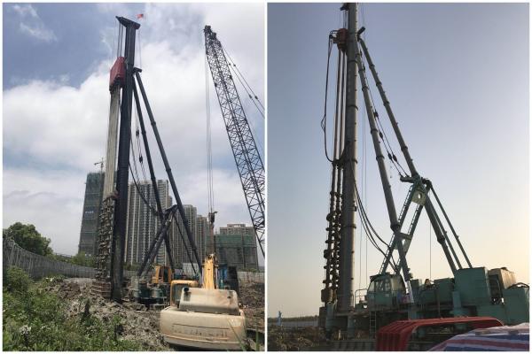 Quality Crawler Bore Pile Machine , Excavator Mounted Hydraulic Pile Driver for sale