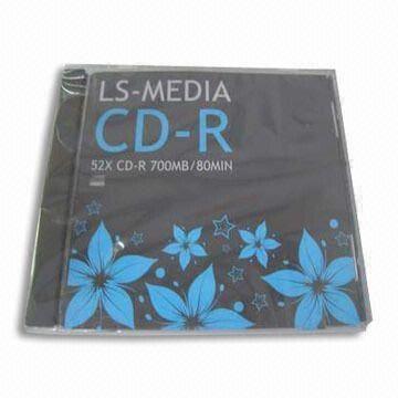 China Printed CDR, 700MB/52X/80 Minutes in 10.4mm Jewel CD Case, with Color Paper and Shrink Wrapped on sale