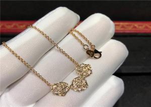  Rose Design 18K Gold Diamond Necklace For Wedding Anniversary Party Manufactures