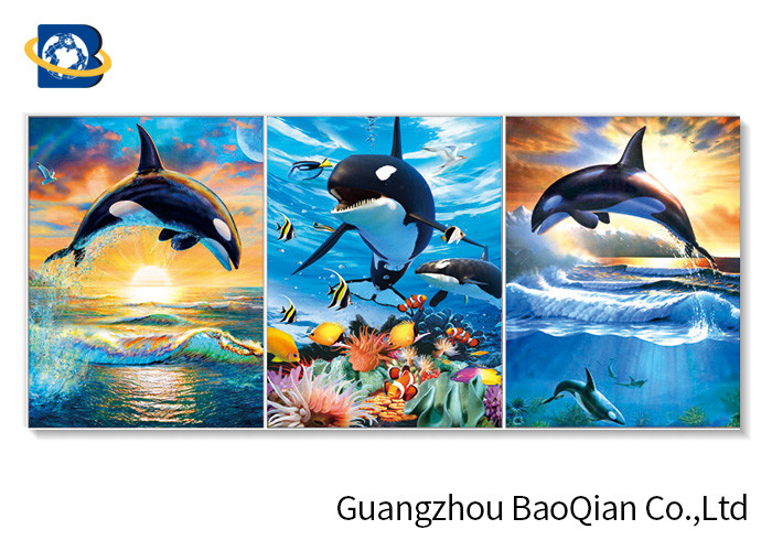  3D Wall Poster Lenticular Flip Animal Jumping Dolphins Photo / Picture Framed Manufactures