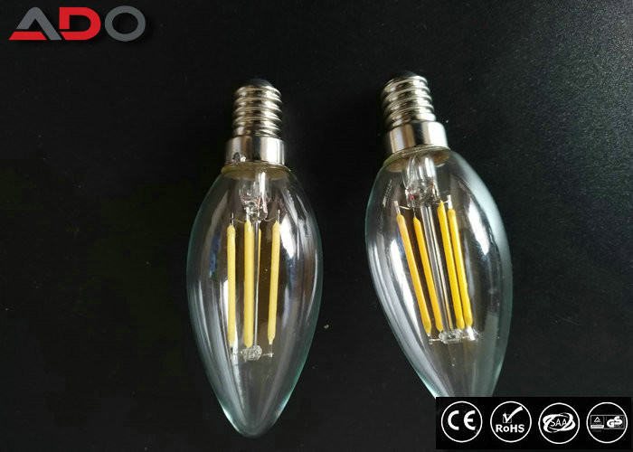  C35 Shape E12 Led Filament Bulb Ac 120v 4w 2700k With Clear Glass Cover Manufactures