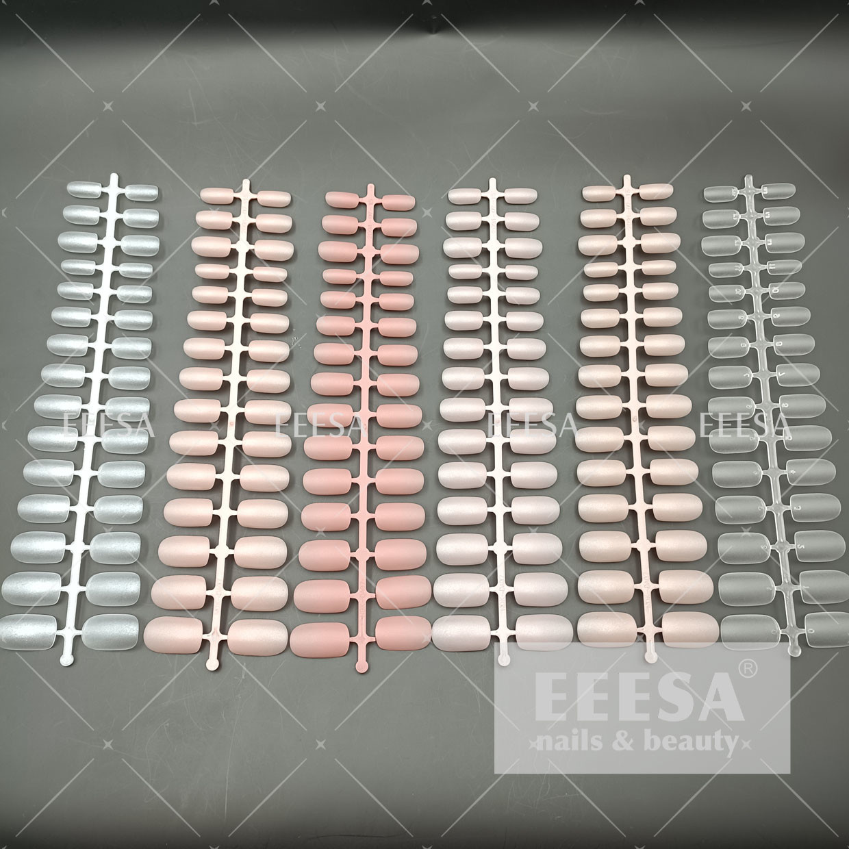  30Pcs Frosted Medium Long Round Oval Shape Rounded Full Cover Nail Tips Manufactures