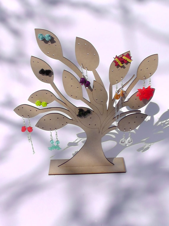 Tree Jewelry Earring Holder Wooden Display Stand Laser 3mm MDF Manufactures