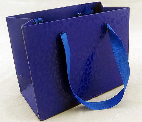  Glossy Lamination Ribbion Handle Luxury Paper Shopping Bags for Clothing Boutiques Manufactures