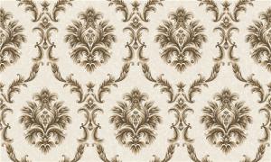 1.06m PVC Bedroom Wallpaper Feature Wall Damask Pattern With ISO Listed , Non Toxic