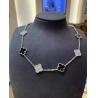 Buy cheap Van Cleef & Arpels White Gold & Diamonds 10Motifs Onyx Vintage Alhambra Necklace from wholesalers