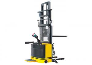 China Heavy Duty Walk Behind Pallet Stacker , Stand Type Ride On Pallet Stacker With Triplex Mast on sale