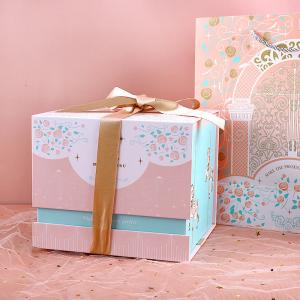 China Pink gift box fairy design white cardboard birthday exquisite gift box packaging customizable box on sale