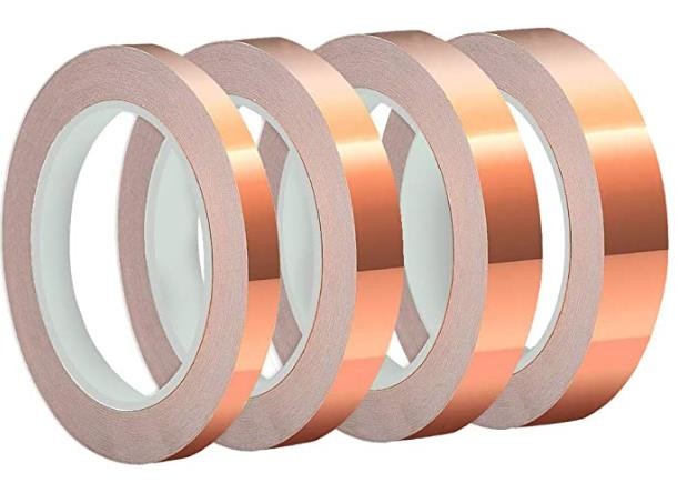 China Copper Foil Adhesive Tape Conductive Single Sided 0.3-2mm   4 Sizes on sale