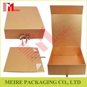 China High quality Golden paper brand cosmetic paper box luxury packaging design with ribbon closure on sale