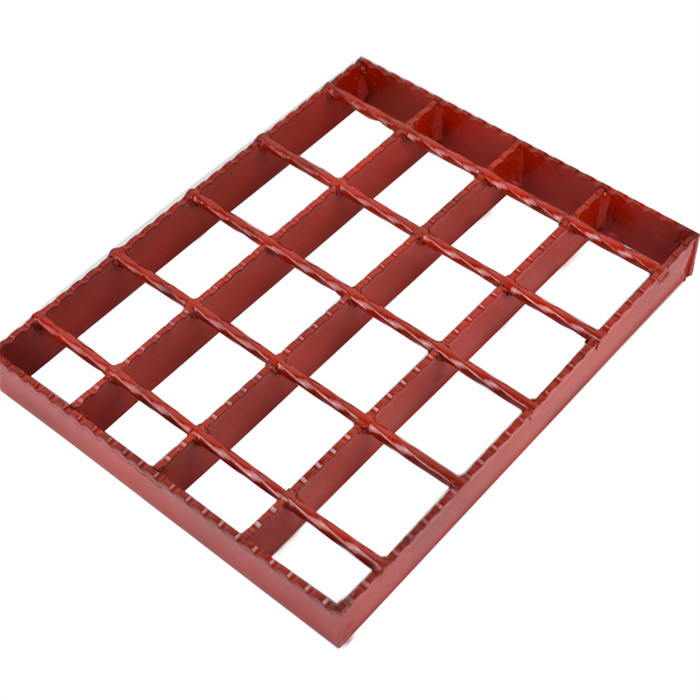 China Red Spray Paint Industrial Metal Floor Grates Welded Bar For Construction And Sidewalk on sale