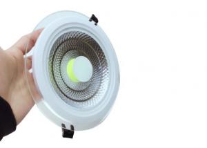  10W Cob Dimmable LED Panel Light , Recessed Glass Round LED Panel Downlight Manufactures