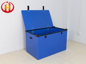 China Blue Waterproof PP Corrugated Plastic Box With Lid Flat Surface on sale