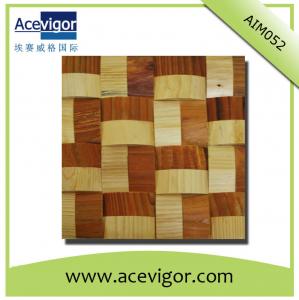  Solid wood wall tiles mosaic with wavy shape Manufactures