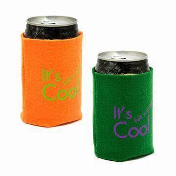  Eco-felt Foldable Can Holders (Stubby Koozies) with Collapsible Bottom Manufactures
