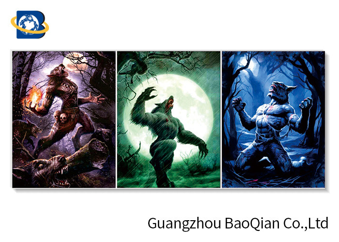  Flipped Efect 3d Lenticular Picture Posters With Monster / Religion , Home Decoration Pieces Manufactures