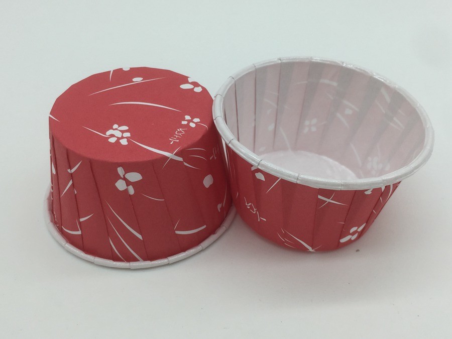  Romantic Flower PET Baking Cups Dark Red Cupcake Holders Customized Size Manufactures