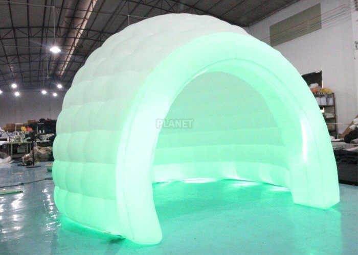  Colorful LED Light Giant Inflatable Igloo Dome Tent With Tunnel Entrance Manufactures