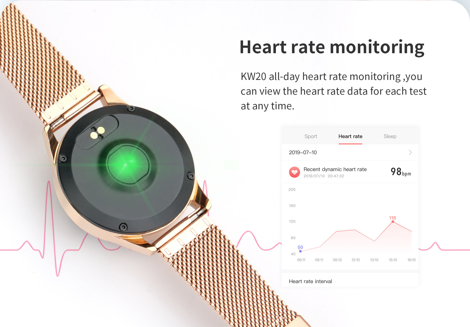 One Key Detection IP68 NRF 52832 Blood Pressure Smartwatch