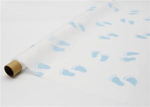  Baby Blue Feet Printed Wax Paper Sheets Gift Wrap For Children Birthday Manufactures