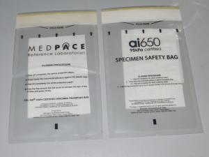  Laminated 95Kpa Biohazard Transport Specimen Bags Manufactures