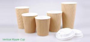 Disposable Hot Coffee Cups,Ripple Wall Insulated, 8oz/12oz/16oz Brown