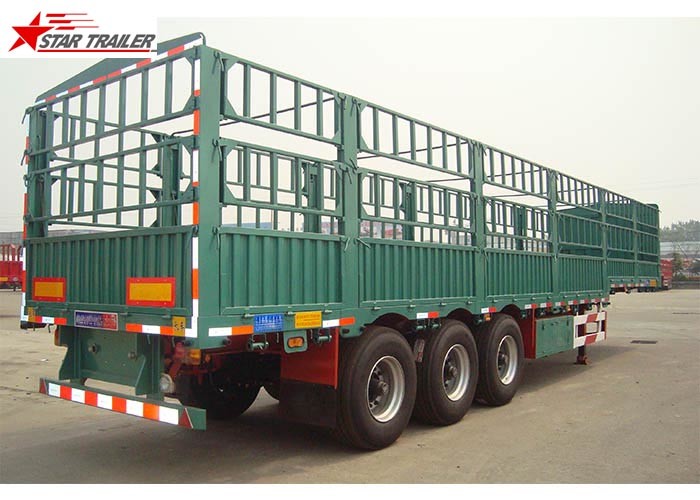 Quality Q345 Carbon Steel Dropside Tipping Trailer , Roof Opened Drop Side Trailer for sale