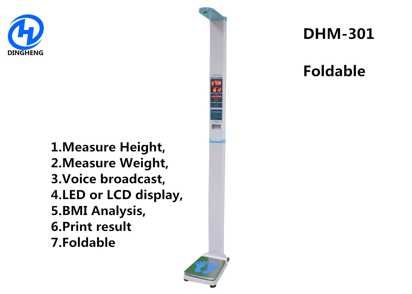  DHM-301 Aluminium Alloy Medical height weight scale with printer and BMI Manufactures