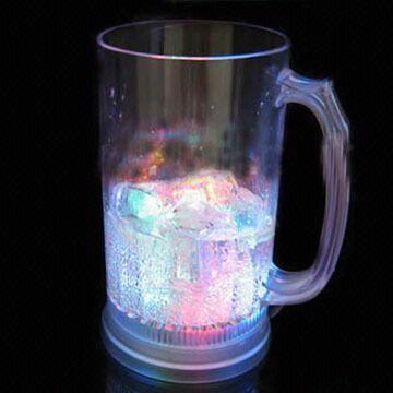  Flashing Beer Mug with Bottom Switch, Three LED Lights and 800mL Capacity Manufactures
