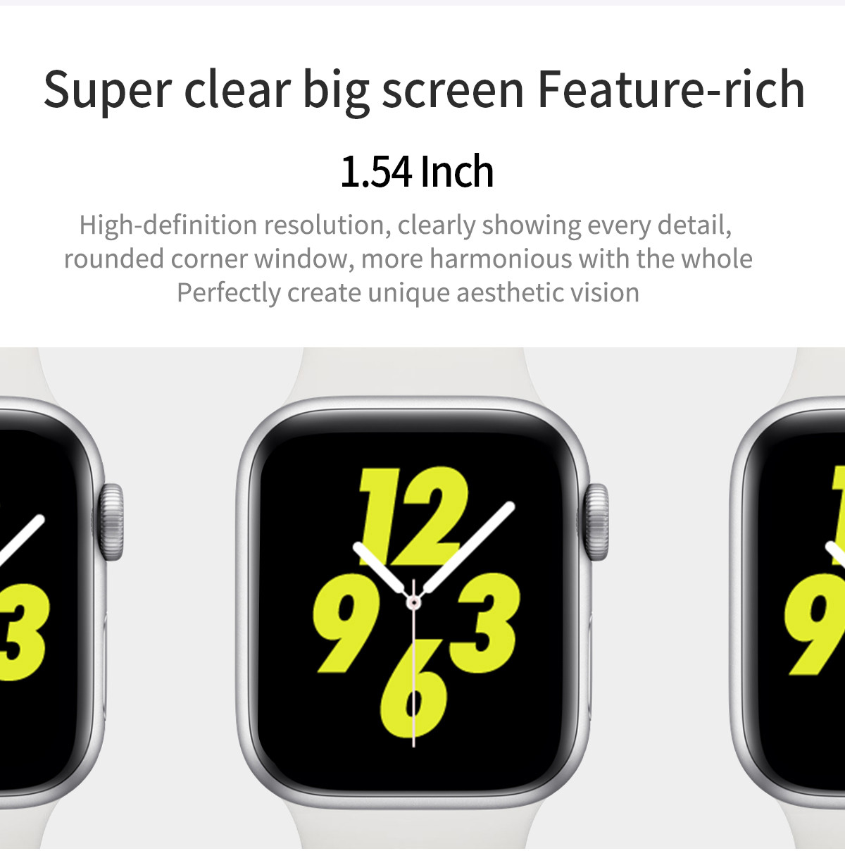 1.54 Inch Super Clear Big Screen T500 Music Smartwatch