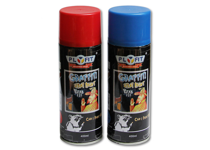  Fast Dry Wall Graffiti Spray Paint , Red / Blue / Yellow Matte Spray Paint Good Atomization Manufactures