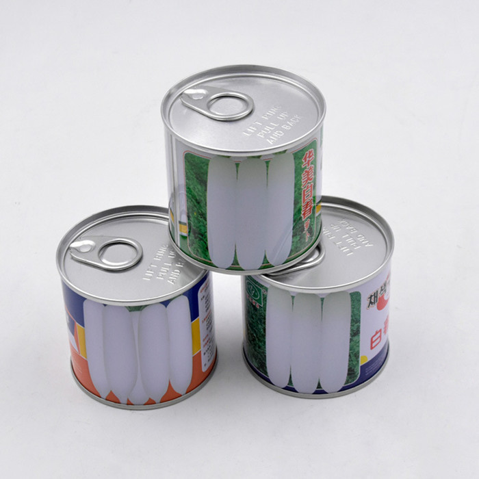 Quality Metal Can Empty Metal Seeds Can Easy Open Lid Cans For Vegetable Seeds for sale