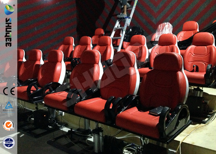  Red Hydraulic Mobile Theater Chair For 7D Movie Theater 1 Year Guaranty Manufactures