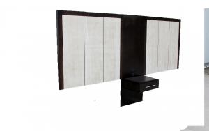  Wood Frame Hotel Style Headboards , White Upholstered Headboard Long Time Life Manufactures