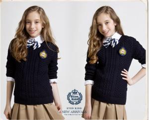 2016 Spring round-neck with long-sleeve sweater preppy style sweater excellent cotton